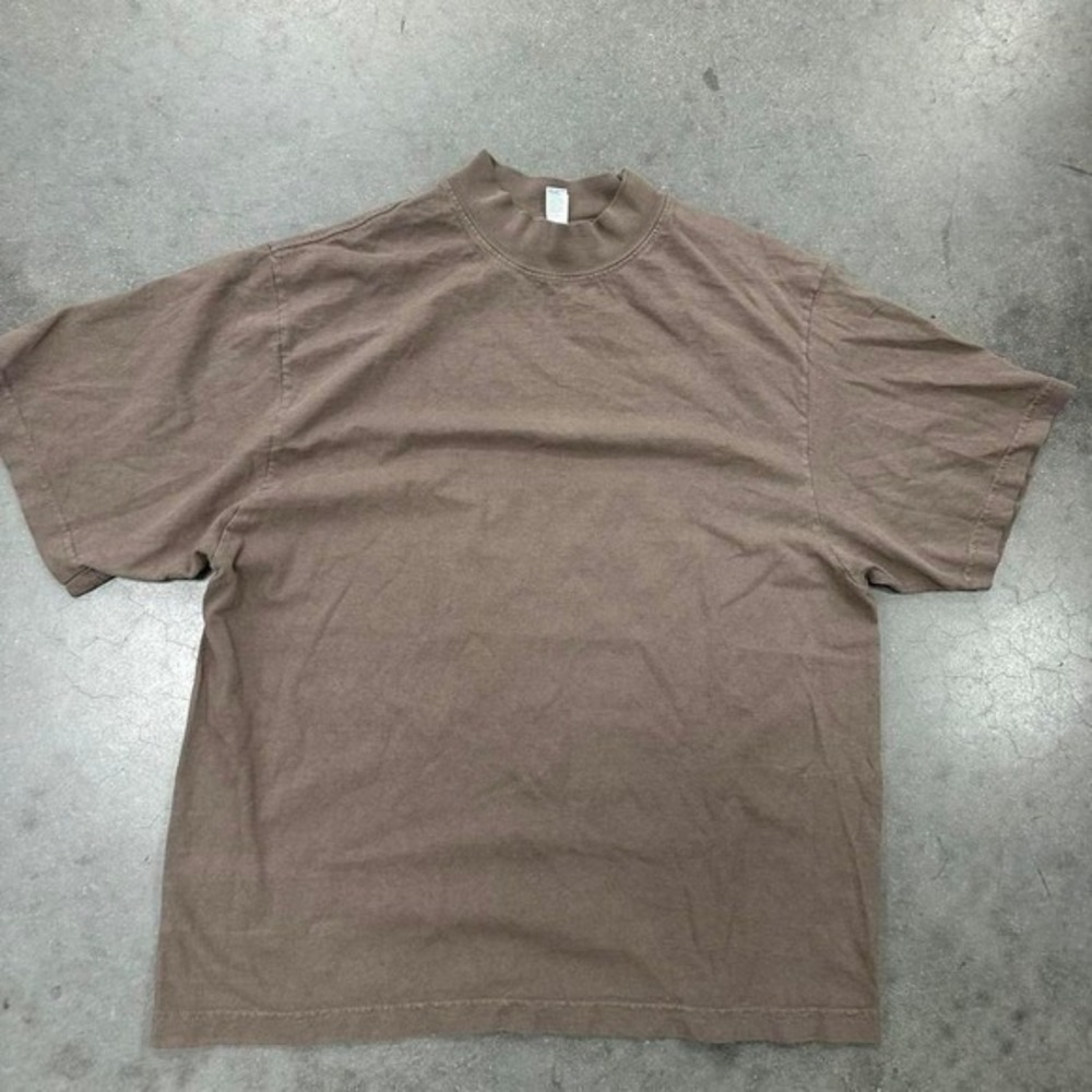 Brown 6.5 ounce LA Apparel blank tee Size M